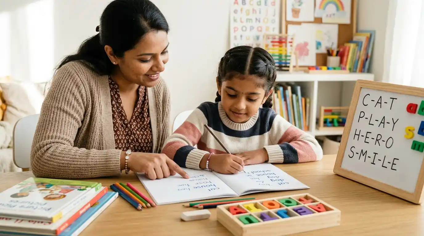 Learn why children make spelling mistakes, common causes of spelling difficulties, and practical ways parents can help improve spelling, reading, and writing skills.